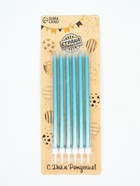 УЦЕНКА Свечи в торт «Ройс», 6 шт., высокие, 13 см, небесно-голубой металлик - Фото 2