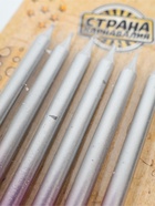 УЦЕНКА Свечи в торт "Ройс. Градиент", 6 шт., высокие, 13 см, фиолетовый, розовый, серебро - Фото 4