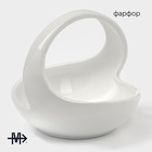 УЦЕНКА Конфетница фарфоровое Magistro «Бланш» 15×15×13.5 см, цвет белый - Фото 2
