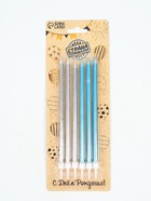 УЦЕНКА Свечи в торт «Ройс», 6 шт., высокие, 13 см, серебряные и голубые - Фото 2