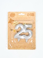 УЦЕНКА Свеча в торт юбилейная «Грань», цифра 25, серебро - Фото 2