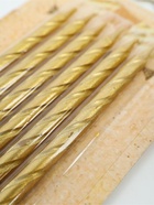 УЦЕНКА Свечи в торт «Металлик», 14 см, 6 шт. с подставкой, золотистые - Фото 5