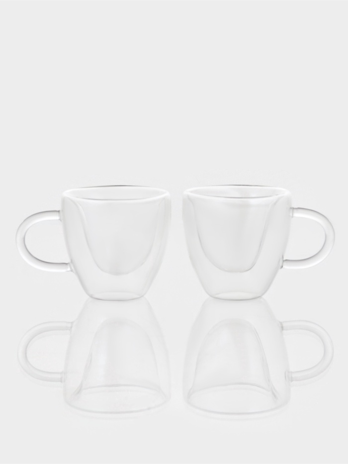 УЦЕНКА Набор кружек 2 шт с двойными стенками "Сердце" 150 мл, 11,5х8,5х8см - Фото 1