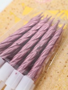 УЦЕНКА Свечи в торт «Спираль», 10 шт., средние, 5 см, розовый металлик - Фото 4