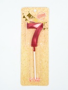 УЦЕНКА Свеча в торт на шпажке «Грань», цифра 7, 5×3.5 см, красная - Фото 2