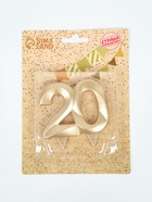 УЦЕНКА Свеча в торт юбилейная «Грань», цифра 20, золотой металлик, 6.5 см - Фото 2