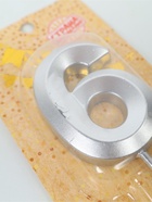 УЦЕНКА Свеча в торт на шпажке «Грань», цифра 6, серебро, 5 см - Фото 4