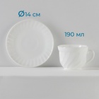 УЦЕНКА Чайный сервиз Avvir «Дива», 12 предметов: 6 чашек 200 мл, 6 блюдец, стеклокерамика, белый - Фото 3