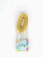УЦЕНКА Свеча в торт на шпажке, цифра 0, золотой, 4.5×2.5 см - Фото 2