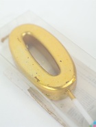 УЦЕНКА Свеча в торт на шпажке, цифра 0, золотой, 4.5×2.5 см - Фото 4