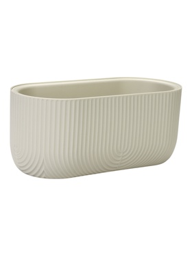 Кашпо для цветов «Рамона», 6 л, 38×18×16.5 см, пластиковое, со вставкой, цвет белый ротанг  (артикул 11005774)  большой выбор товаров оптом и в розницу по низким ценам с доставкой