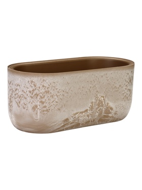 Кашпо для цветов «Микрит», 6 л, 38×18×16.2 см, пластиковое, со вставкой, бежевое  (артикул 11005776)  большой выбор товаров оптом и в розницу по низким ценам с доставкой