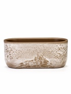 Кашпо для цветов «Микрит», 6 л, 38×18×16.2 см, пластиковое, со вставкой, бежевое - Фото 2