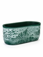 Кашпо для цветов «Микрит», 6 л, 38×18×16.2 см, пластиковое, со вставкой, зеленое - Фото 1