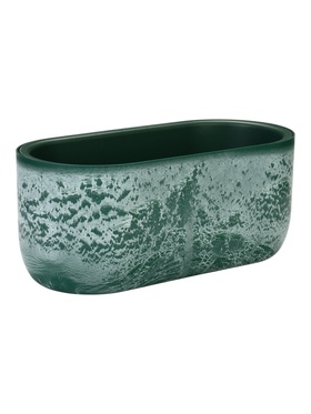 Кашпо для цветов «Микрит», 6 л, 38×18×16.2 см, пластиковое, со вставкой, зеленое  (артикул 11005777)  большой выбор товаров оптом и в розницу по низким ценам с доставкой