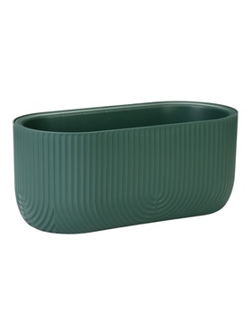 Кашпо для цветов «Рамона», 6 л, 38×18×16.5 см, пластиковое, со вставкой, цвет нефртит  (артикул 11005778)  большой выбор товаров оптом и в розницу по низким ценам с доставкой