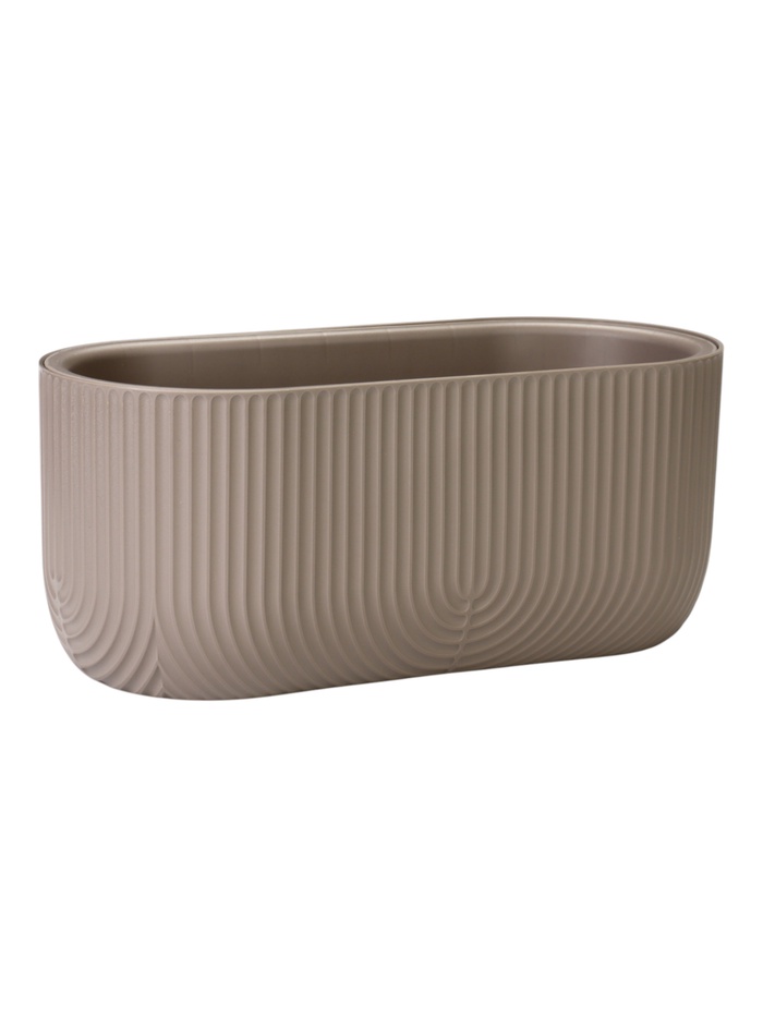 Кашпо для цветов «Рамона», 6 л, 38×18×16.5 см, пластиковое, со вставкой, серое - Фото 1