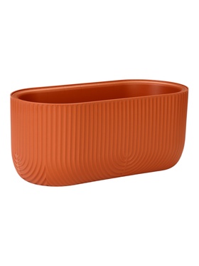 Кашпо для цветов «Рамона», 6 л, 38×18×16.5 см, пластиковое, со вставкой, цвет терракот  (артикул 11005781)  большой выбор товаров оптом и в розницу по низким ценам с доставкой