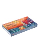 Пастель масляная 12 цветов ЗХК «Сонет», 10/69, круглая - Фото 20