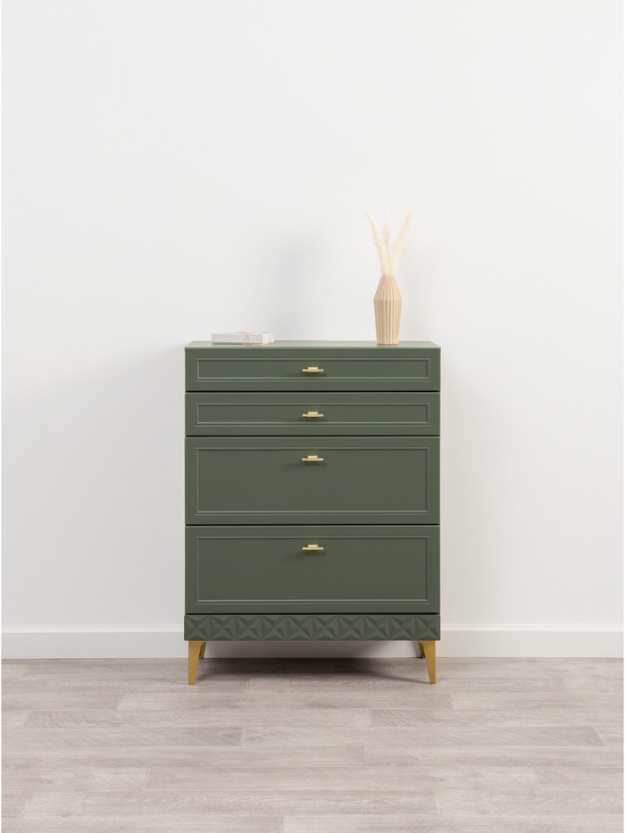 Комод напольный «Марион 16.249», 801×369×1066 мм, цвет дымчатый зеленый / олива шагрень - Фото 1