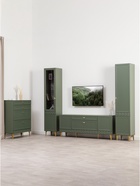 Комод напольный «Марион 16.249», 801×369×1066 мм, цвет дымчатый зеленый / олива шагрень - Фото 8