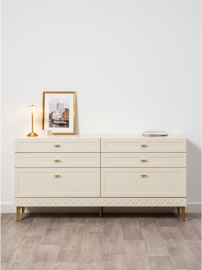 Комод напольный «Марион 16.256», 1601×369×788 мм, цвет слоновая кость