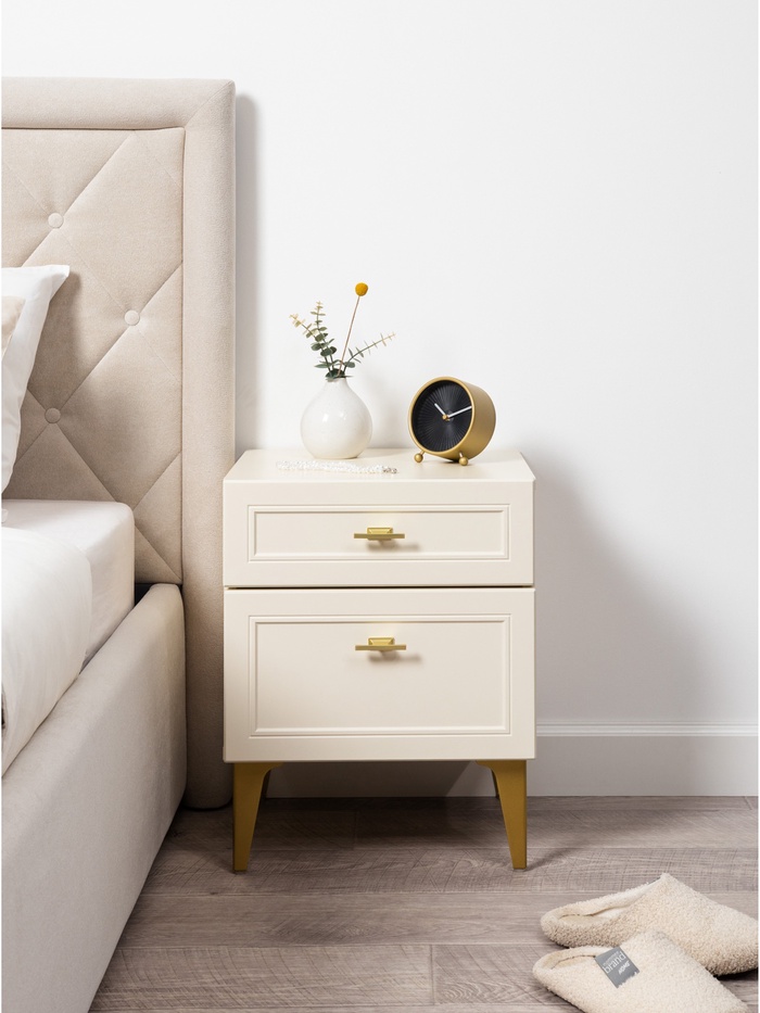 Тумба прикроватная «Марион 16.14», 401×369×510 мм, цвет слоновая кость
