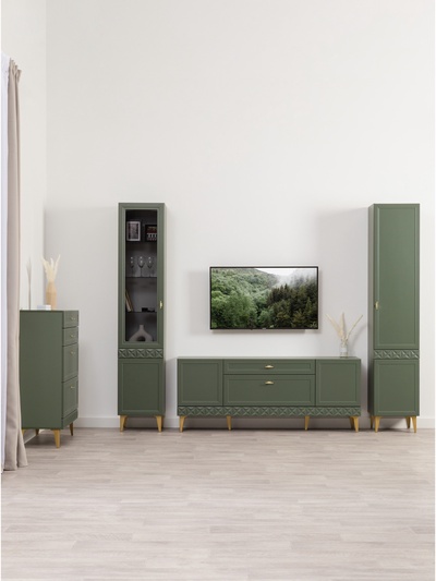 Гостиная «Марион», 4 предмета, компоновка 1, цвет зелёный