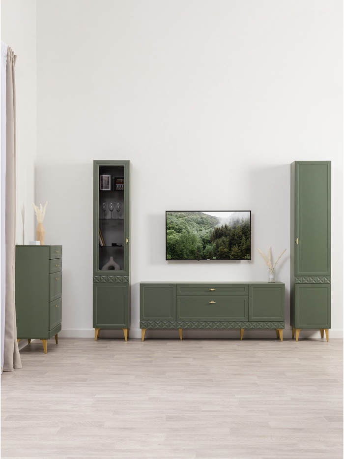 Гостиная «Марион», 4 предмета, компоновка 1, цвет зелёный