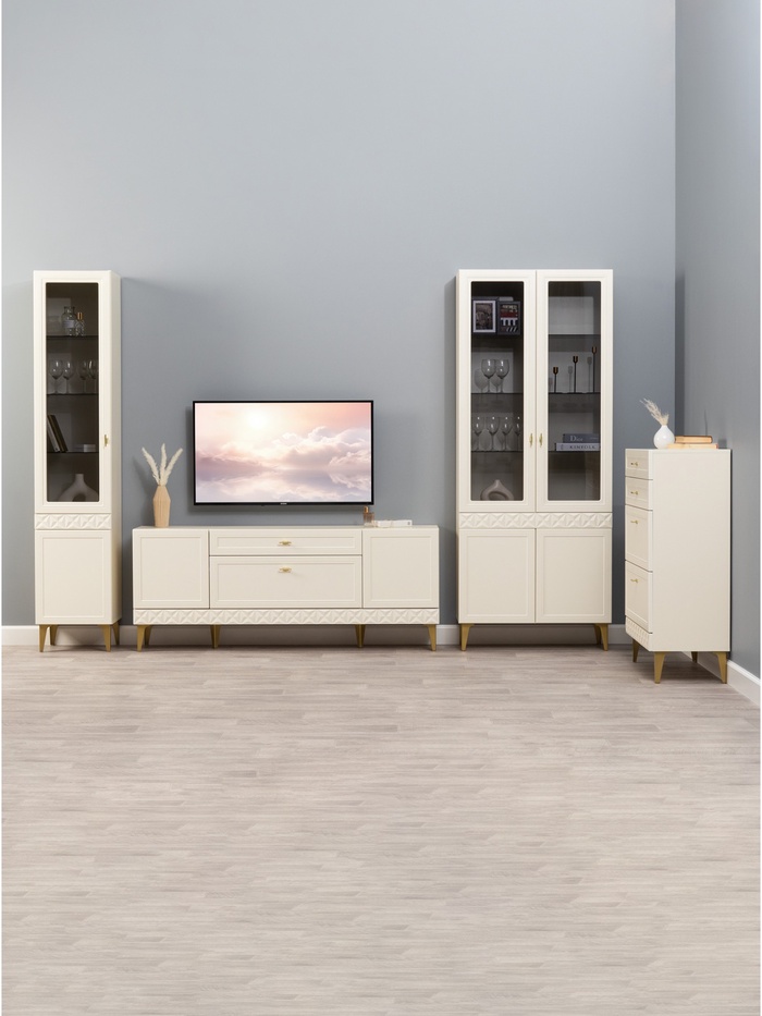 Гостиная «Марион», 4 предмета, компоновка 1, цвет слоновая кость - Фото 1