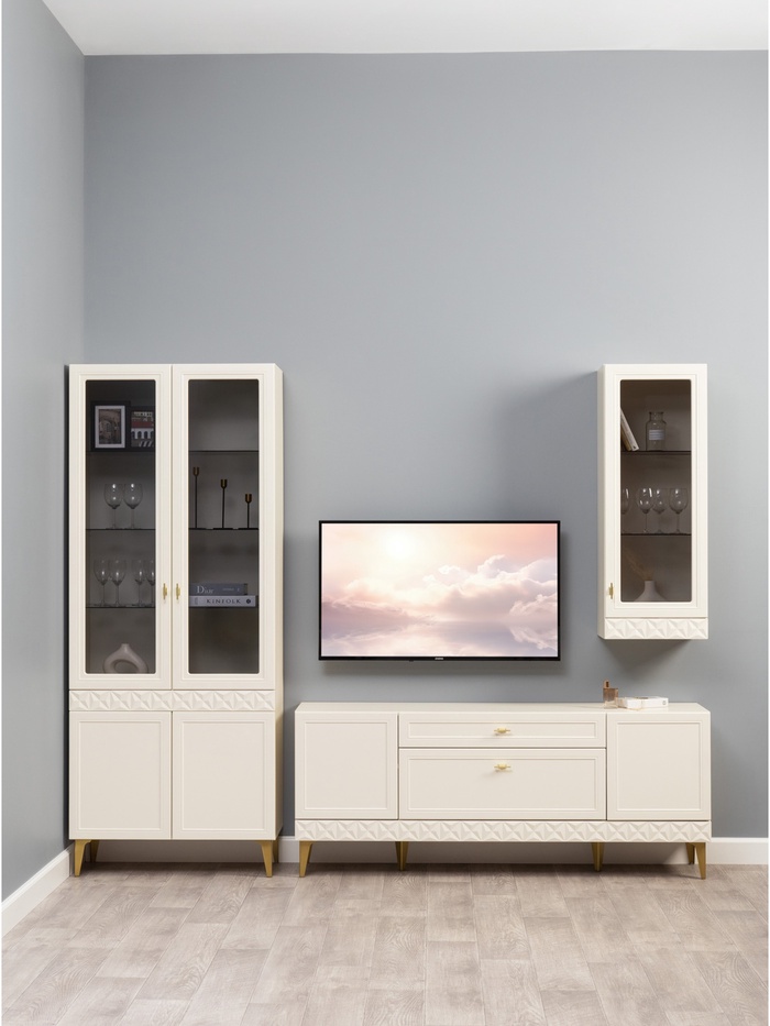 Гостиная «Марион», 3 предмета, компоновка 3, цвет слоновая кость - Фото 1