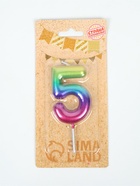 УЦЕНКА Свеча в торт «Акварель», цифра 5, 5.5 см - Фото 2