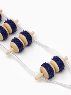 УЦЕНКА Массажёр-лента дерево/пластик для спины 10 звен 86*7,5*3см синий шильд ОТ - Фото 3