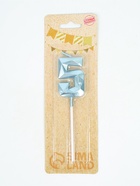 УЦЕНКА Свеча в торт на шпажке «Алмаз», цифра 5, голубая, 5 см - Фото 2