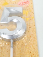 УЦЕНКА Свеча в торт на шпажке «Грань», цифра 5, серебро, 5 см - Фото 5