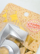 УЦЕНКА Свеча в торт на шпажке «Грань», цифра 5, серебро, 5 см - Фото 6