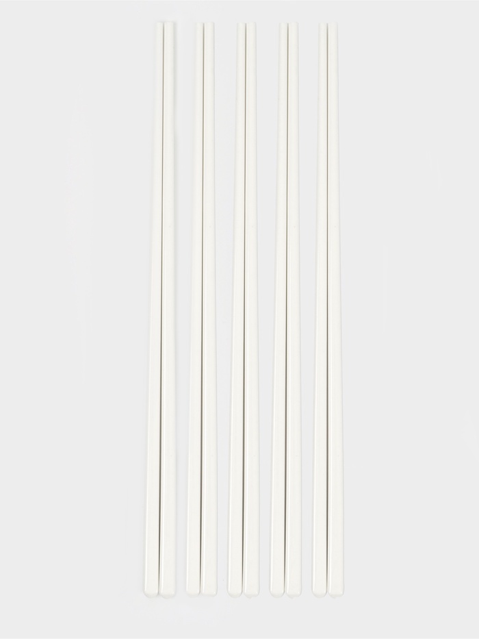 Палочки для суши, 5 пар, 24.5 см, керамика, белые - Фото 1