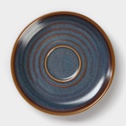 УЦЕНКА Чайная пара Magistro Garland, чашка 200 мл, блюдце d=14.2 см, фарфор, синяя, коричневая - Фото 3