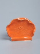 УЦЕНКА Салфетница "Цветок" керамика, цв. оранжевый, 12х5х10 см - Фото 3
