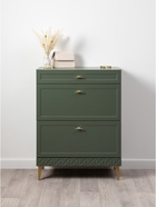 Тумба для обуви «Марион 16.134», 801×369×1066 мм, цвет дымчатый зеленый / олива шагрень - Фото 1