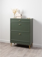 Тумба для обуви «Марион 16.134», 801×369×1066 мм, цвет дымчатый зеленый / олива шагрень - Фото 2