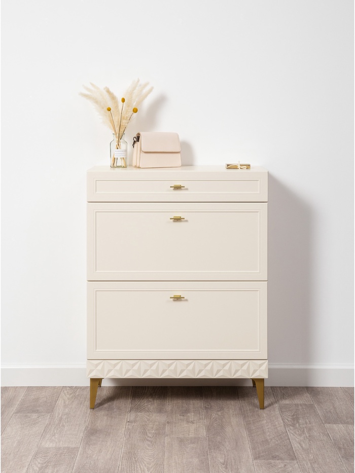 Тумба для обуви «Марион 16.134», 801×369×1066 мм, цвет слоновая кость - Фото 1