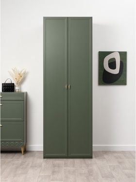 Шкаф двухдверный «Марион 16.340.02», 800×593×2303 мм, цвет дымчатый зеленый / олива шагрень