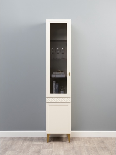 Шкаф - витрина «Марион 16.397.01», 400×369×2000 мм, цвет слоновая кость