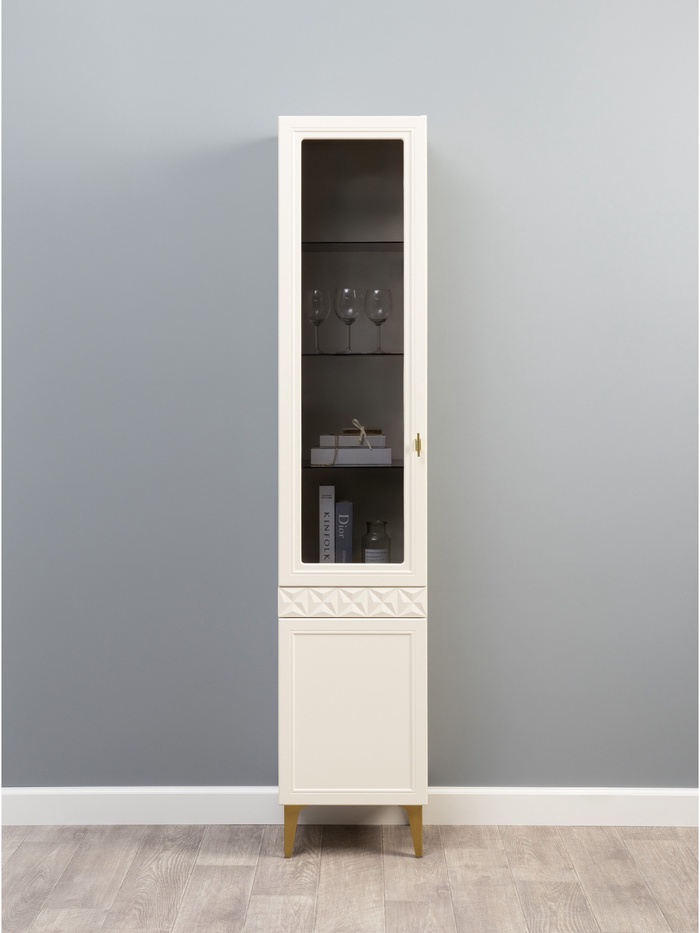 Шкаф - витрина «Марион 16.397.01», 400×369×2000 мм, цвет слоновая кость - Фото 1