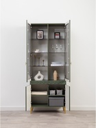 Шкаф - витрина «Марион 16.397.02», 801×369×2000 мм, цвет дымчатый зеленый / олива шагрень - Фото 3