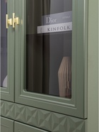 Шкаф - витрина «Марион 16.397.02», 801×369×2000 мм, цвет дымчатый зеленый / олива шагрень - Фото 4