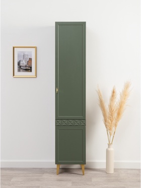 Шкаф - пенал «Марион 16.333.01», 400×369×2000 мм, цвет дымчатый зеленый / олива шагрень