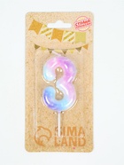 УЦЕНКА Свеча в торт на шпажке «Галактика», цифра 3, 5.5 см - Фото 2