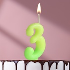 УЦЕНКА Свеча для торта цифра «Люминесцентная», 5.5 см, цифра 3 - Фото 1